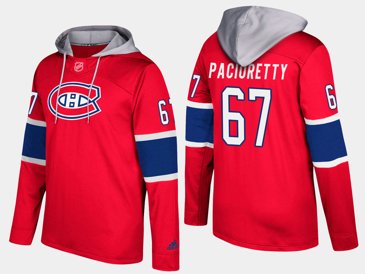Men NHL Montreal canadiens #67 max pacioretty red hoodie->montreal canadiens->NHL Jersey